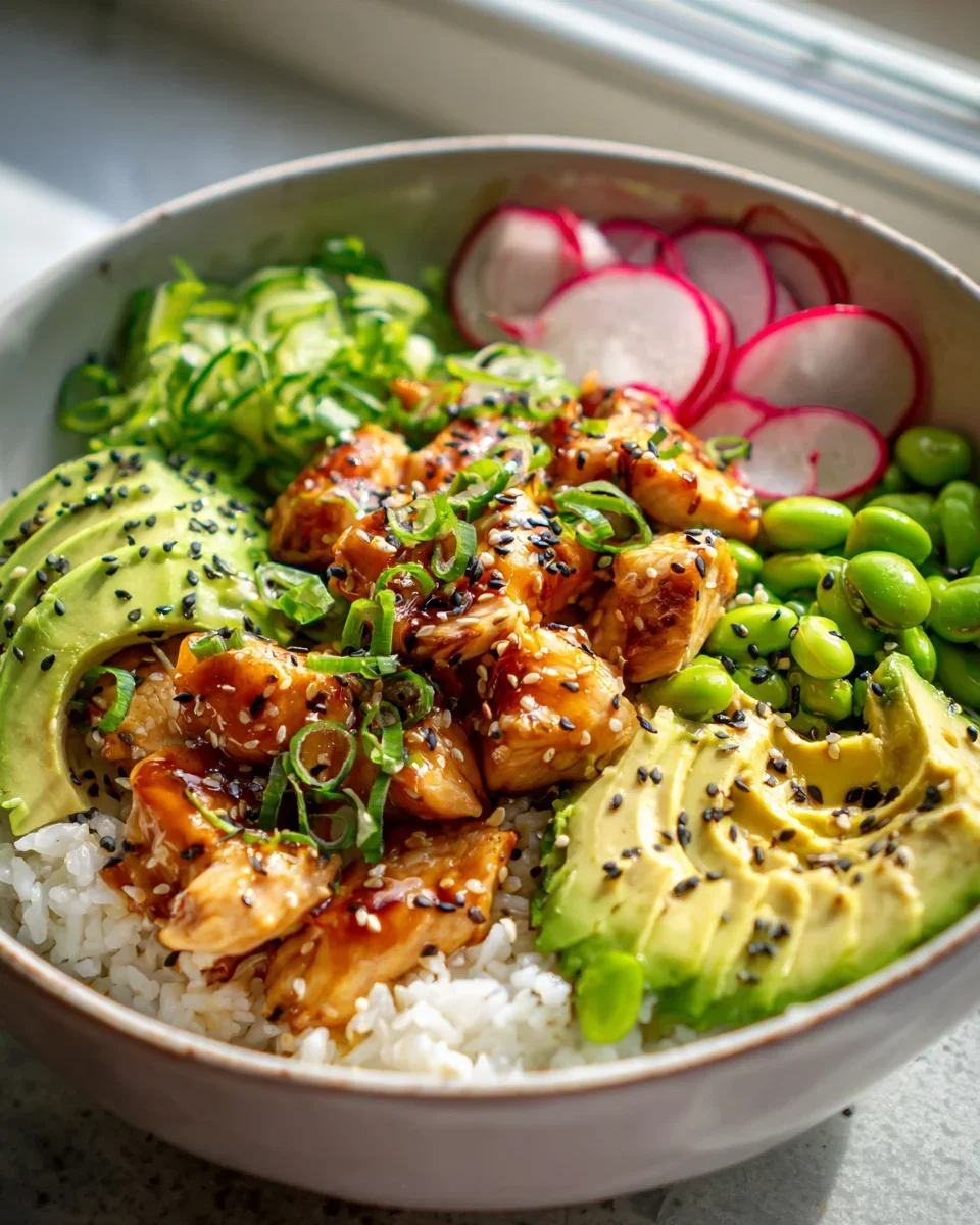 Avocado Limette Hähnchen Poke Bowl: Schnell & Gesund