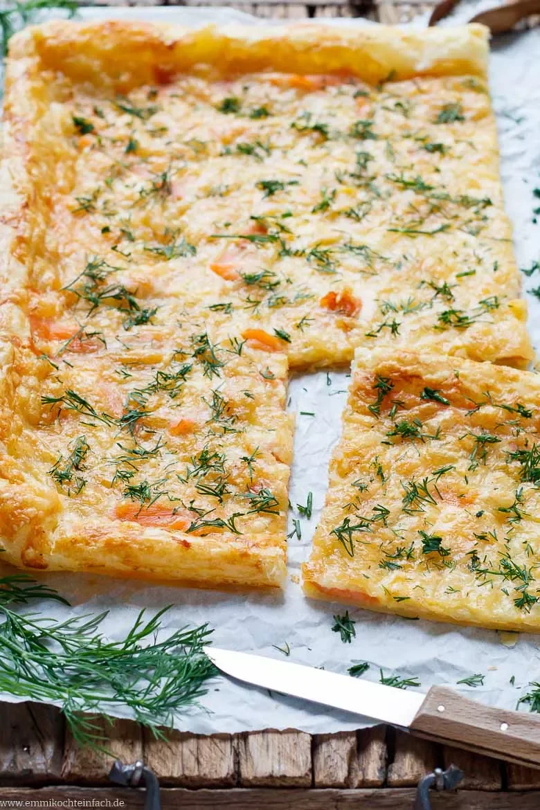 Schwedenpizza aus Blätterteig mit Lachs
