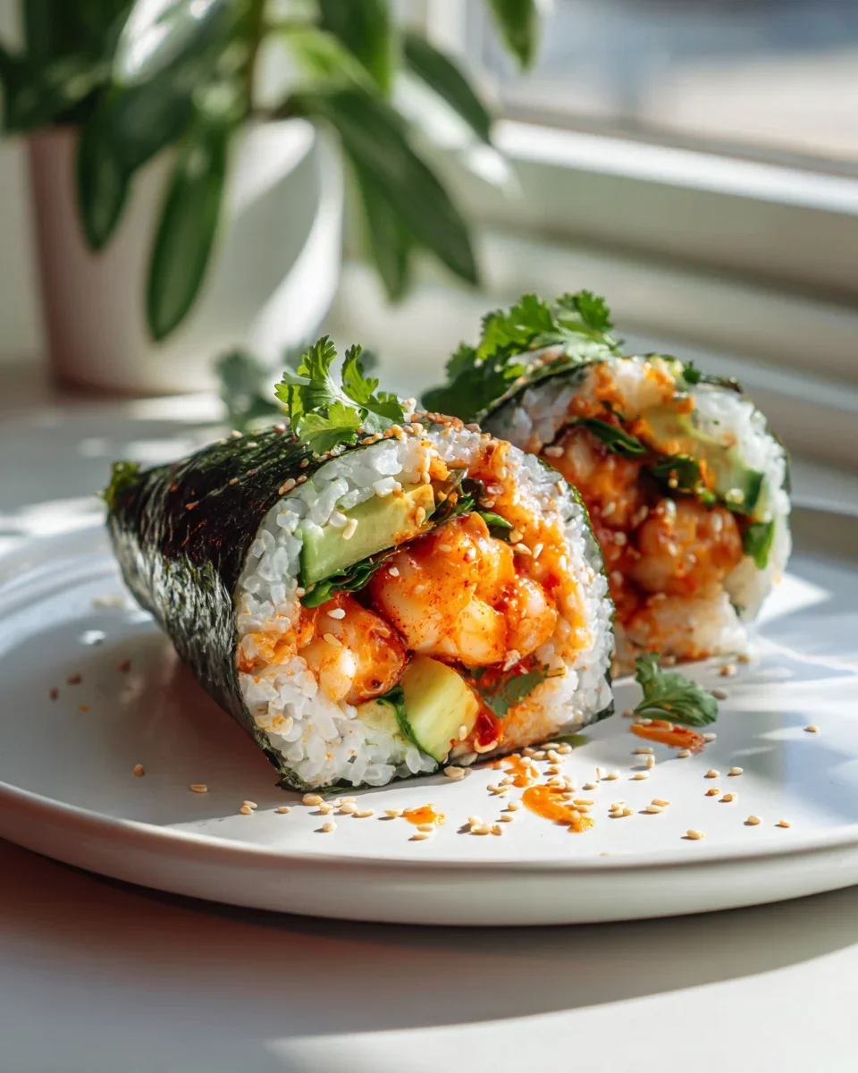 Blitzschnelle Scharfe Garnelen-Sushi Wraps mit Sriracha Mayo