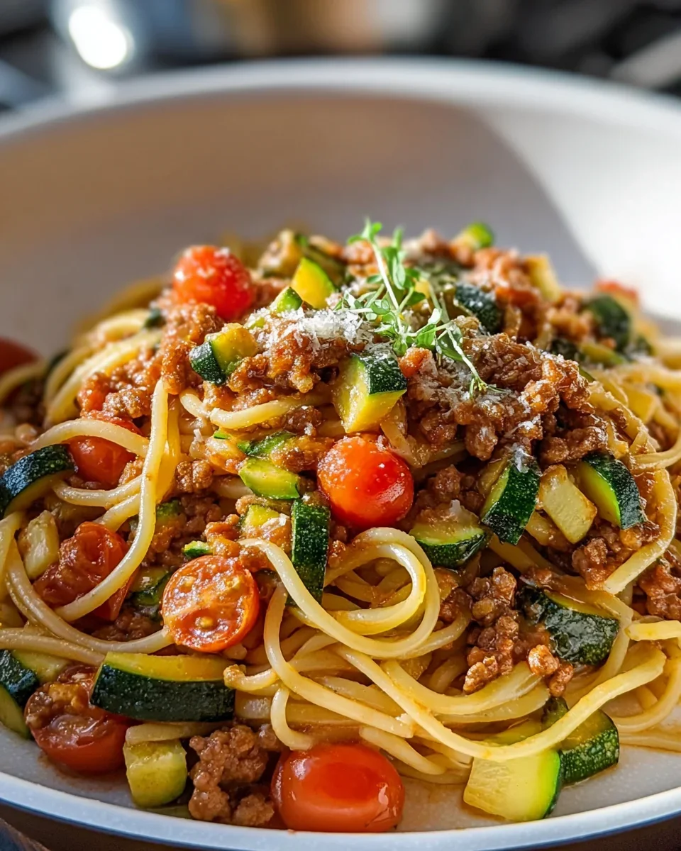Bunte Zucchini Hackfleisch Pasta: Schnelle Familienfreude