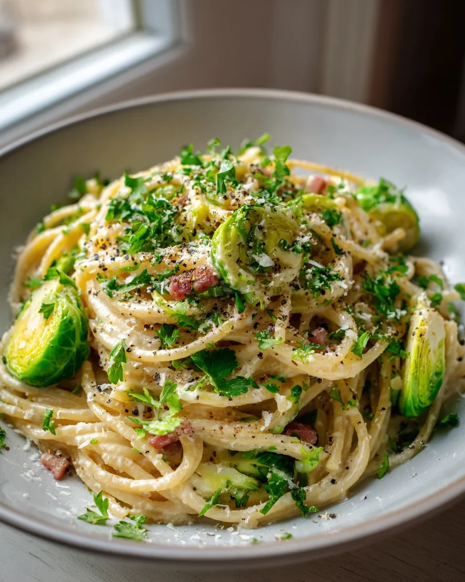 Carbonara mit Rosenkohl & Rind: Cremiges Veggie-Highlight