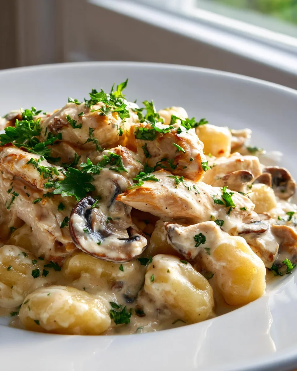 Cremige Gnocchi mit Hähnchen & Pilzen – Einfach lecker!