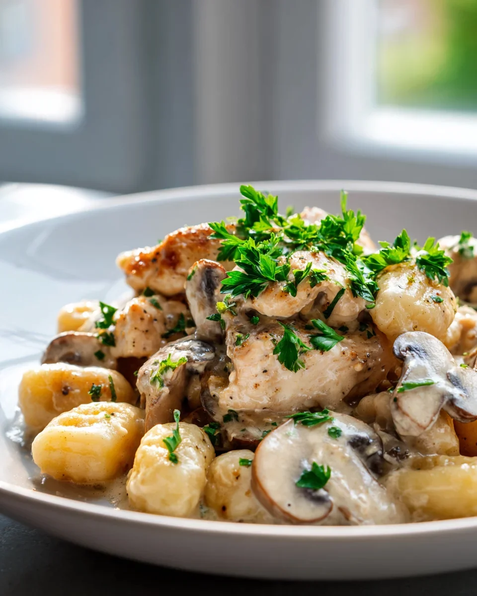 Cremige Gnocchi mit Hähnchen & Pilzen – Einfach lecker!