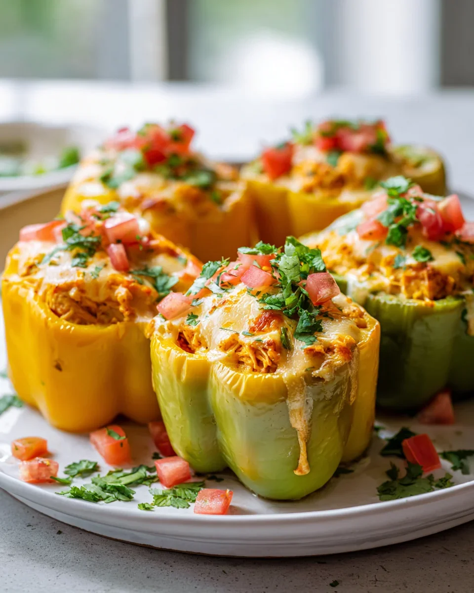 Cremige Queso Hähnchen Enchilada gefüllte Paprika Rezept