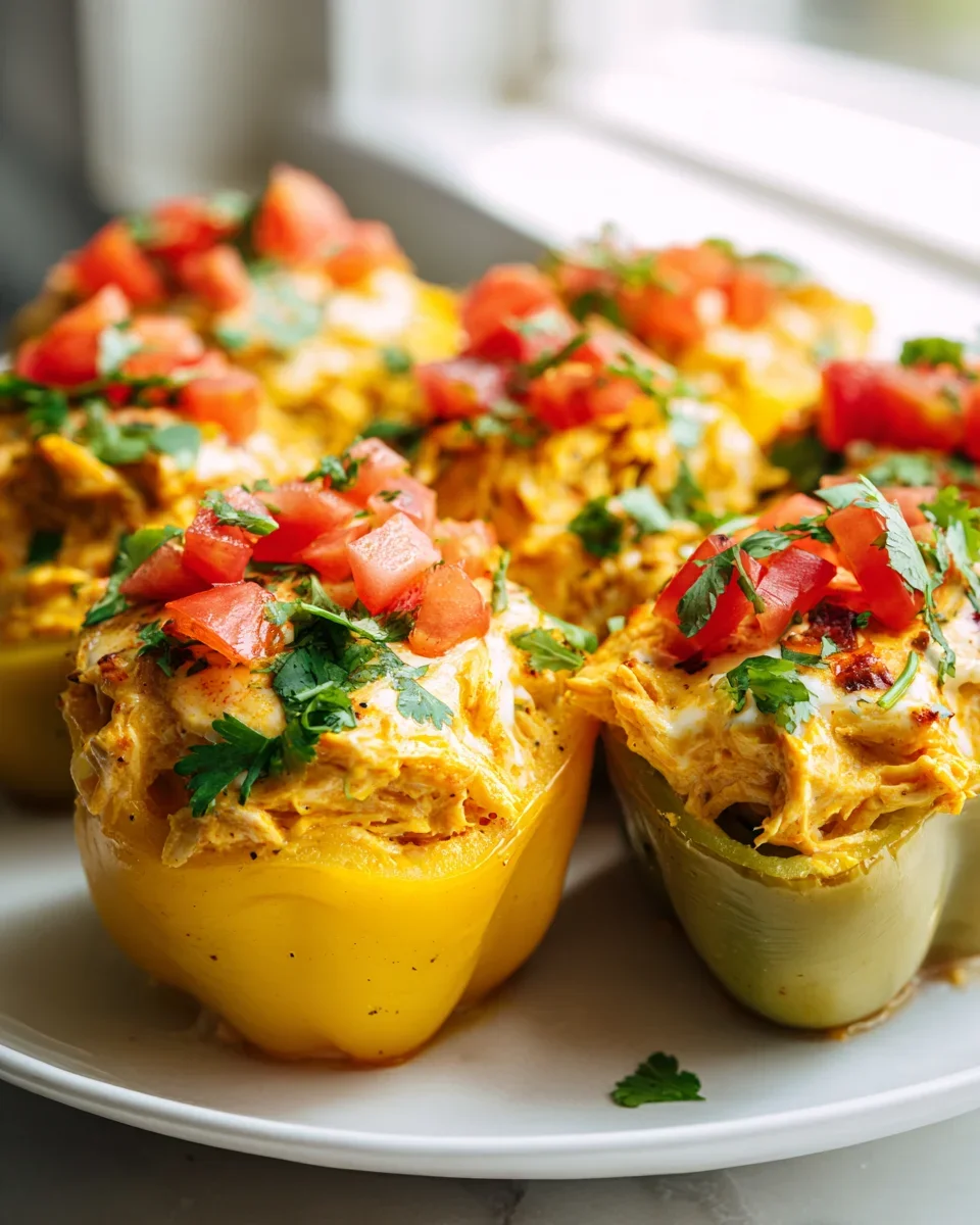 Cremige Queso Hähnchen Enchilada gefüllte Paprika Rezept
