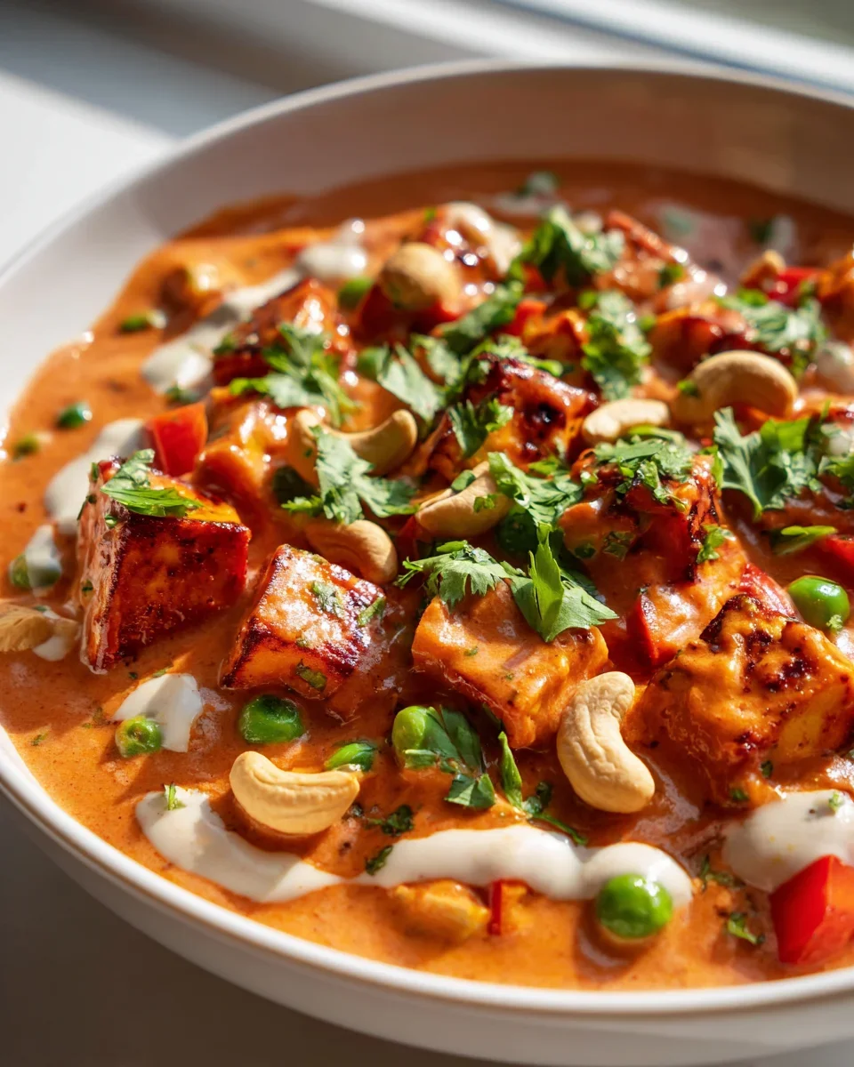 Cremiger Halloumi-Makhani Eintopf mit Cashew-Magie