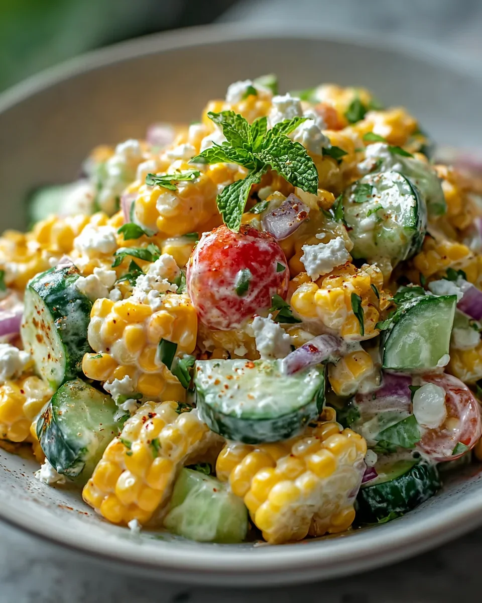 Cremiger Street Corn Gurkensalat – Erfrischend und lecker!