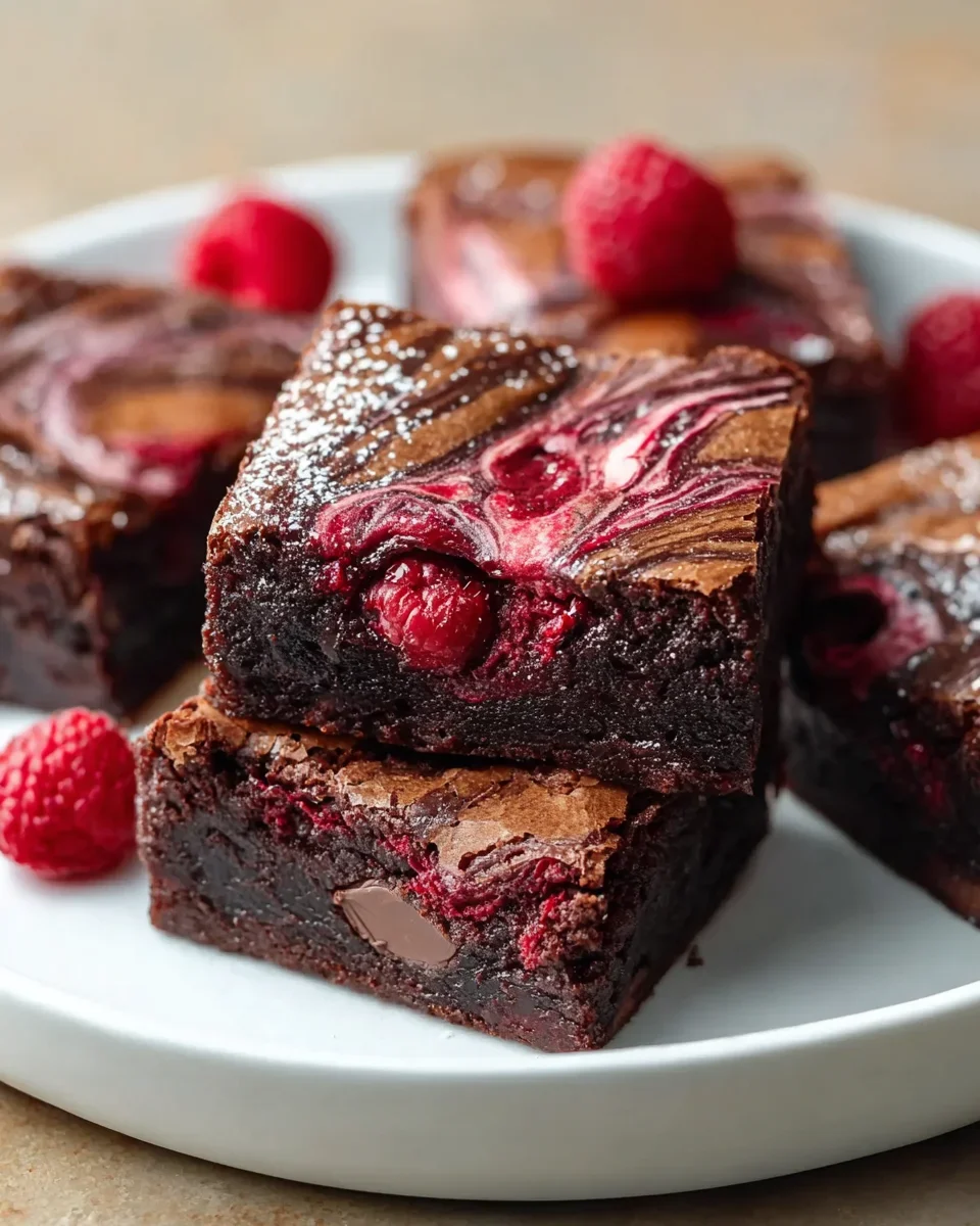 Dekadente Himbeer-Swirl-Brownies: Ein himmlischer Genuss.