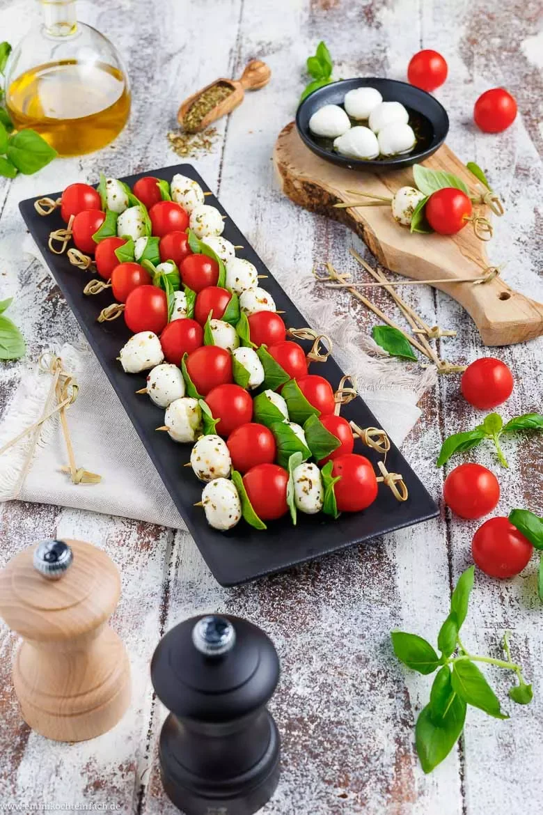 Die bunten Fingerfood Spieße.