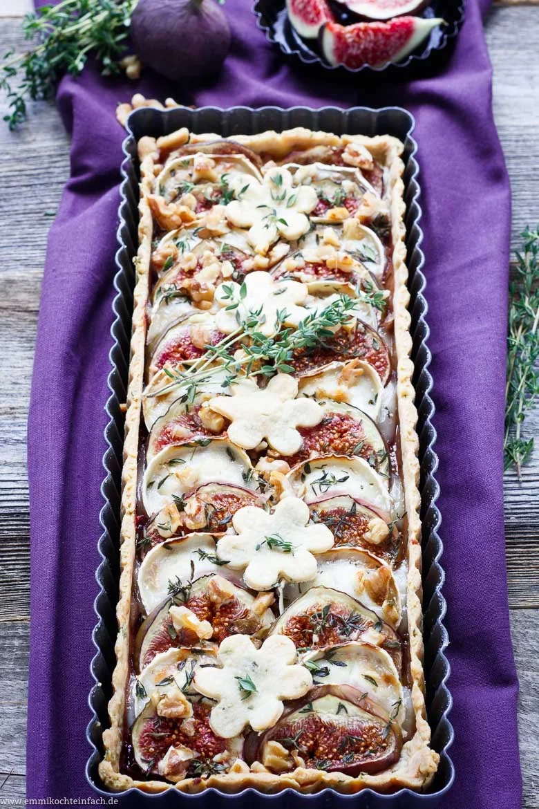 Feigentarte mit Ziegenkäse, Walnuss und Thymian