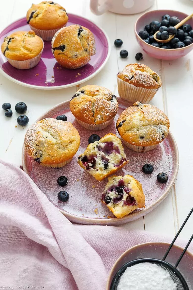 Saftige Blaubeermuffins mit Joghurt