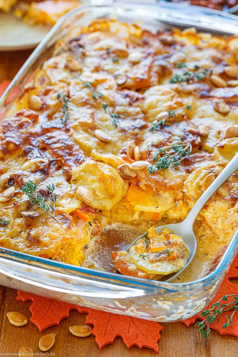 Kürbisauflauf mit Kartoffeln