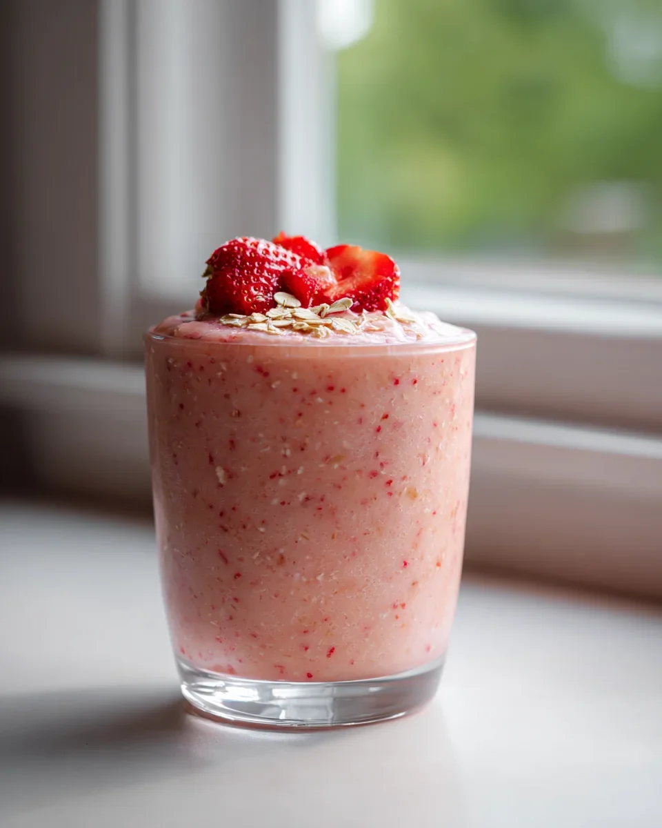 Erdbeer Haferflocken Smoothie – Schnell & gesund genießen!