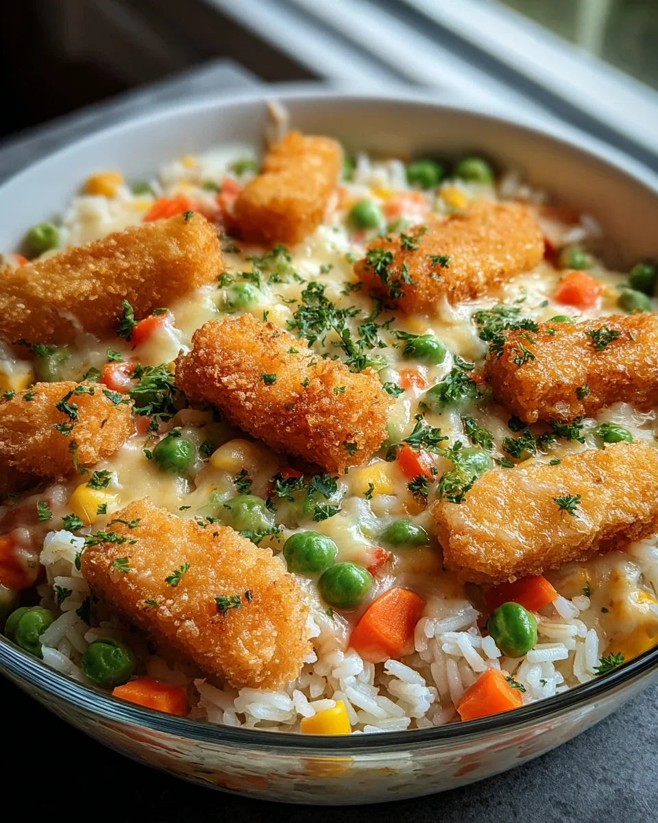 Fischstäbchen Auflauf mit Reis und Gemüse – Schnell & Lecker!