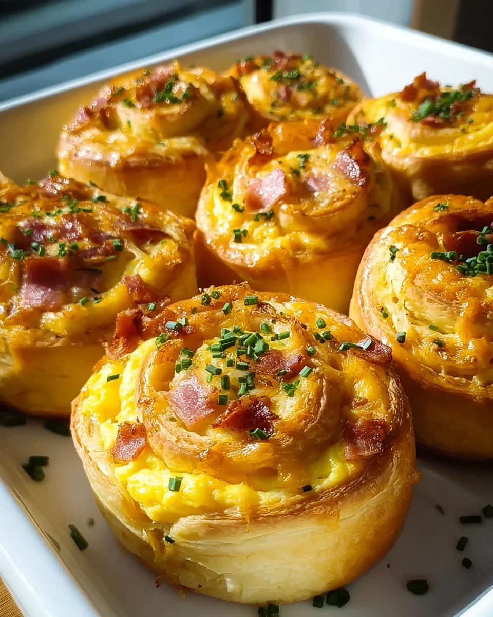 Frühstücksrollen mit Rührei, Käse und Beef Bacon Rezept