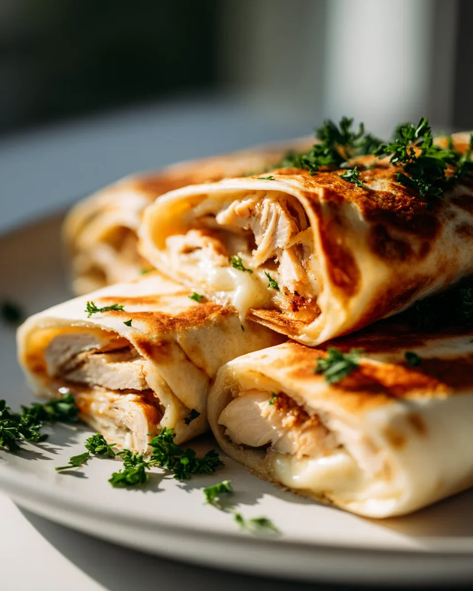 Gefüllte Hähnchen Mozzarella Wraps im Airfryer – Einfach lecker!