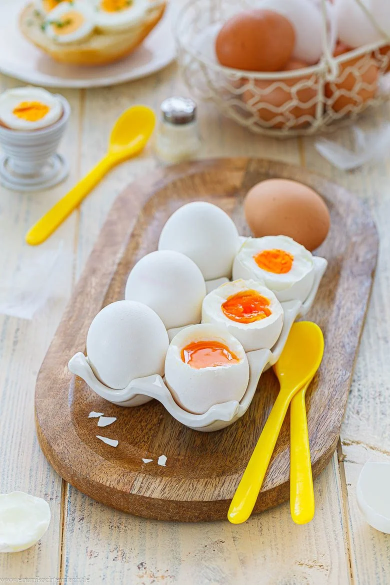 Gekochte Eier sind perfekt fürs Frühstück.
