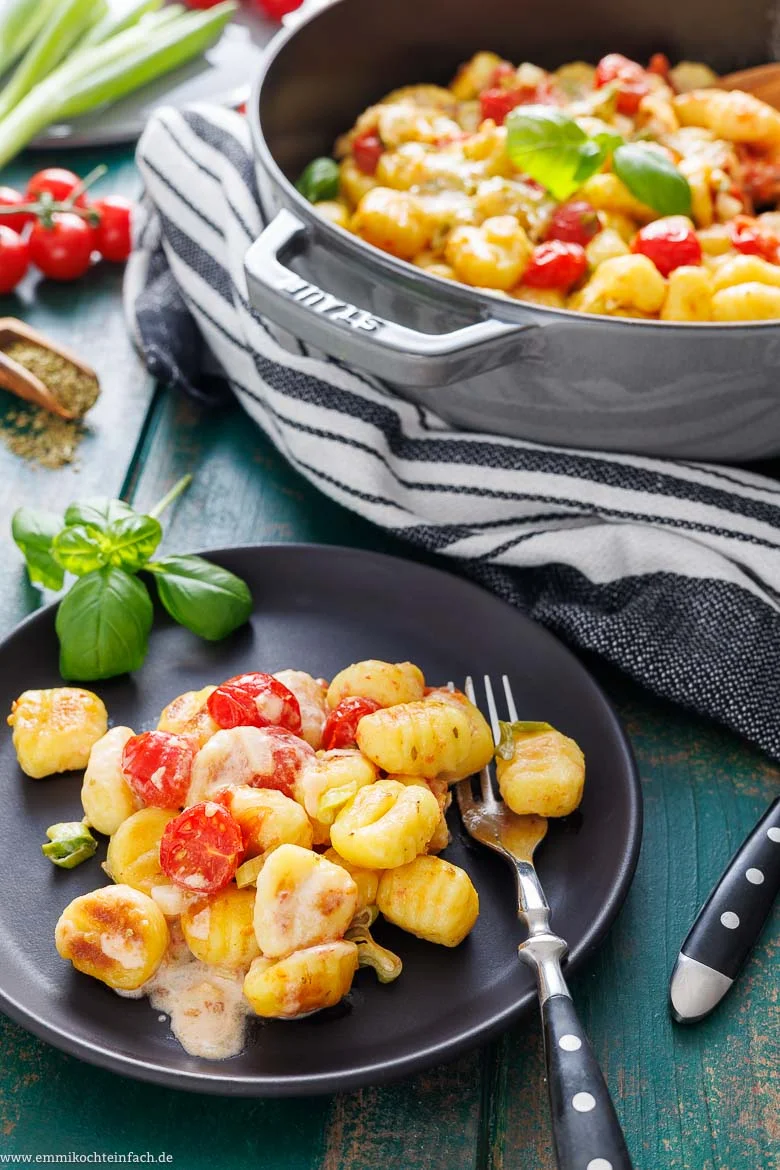 Gnocchi Pfanne auf dem Teller
