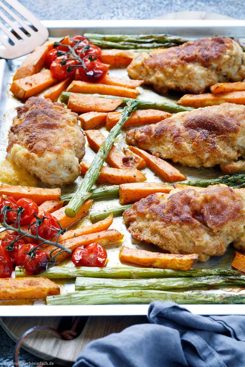 Hähnchenbrust Cordon bleu Art mit Grillgemüse