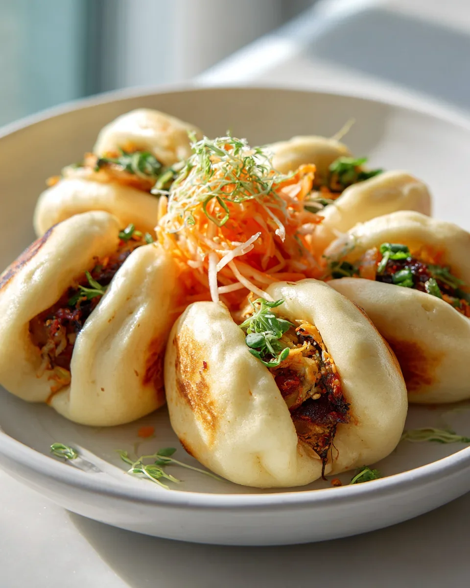 Herzhafte Bao-Buns mit eingelegtem Gemüse