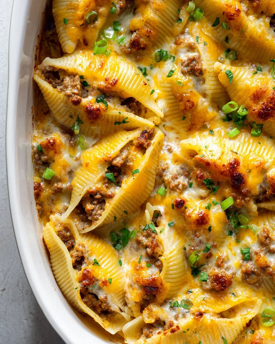 Herzhafter Cheeseburger Pasta Auflauf mit Beef – Familienrezept