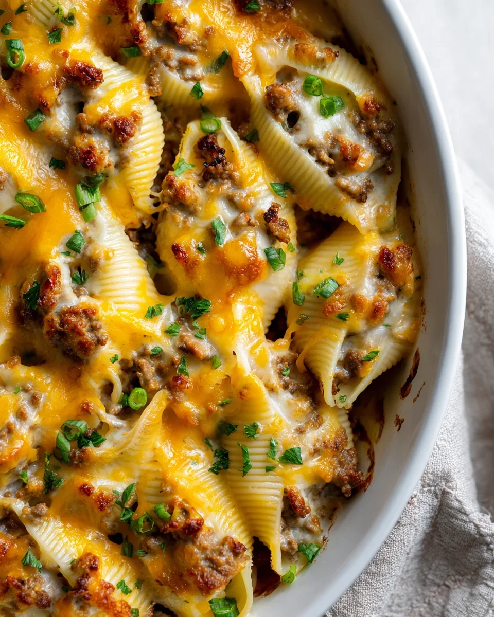 Herzhafter Cheeseburger Pasta Auflauf mit Beef – Familienrezept
