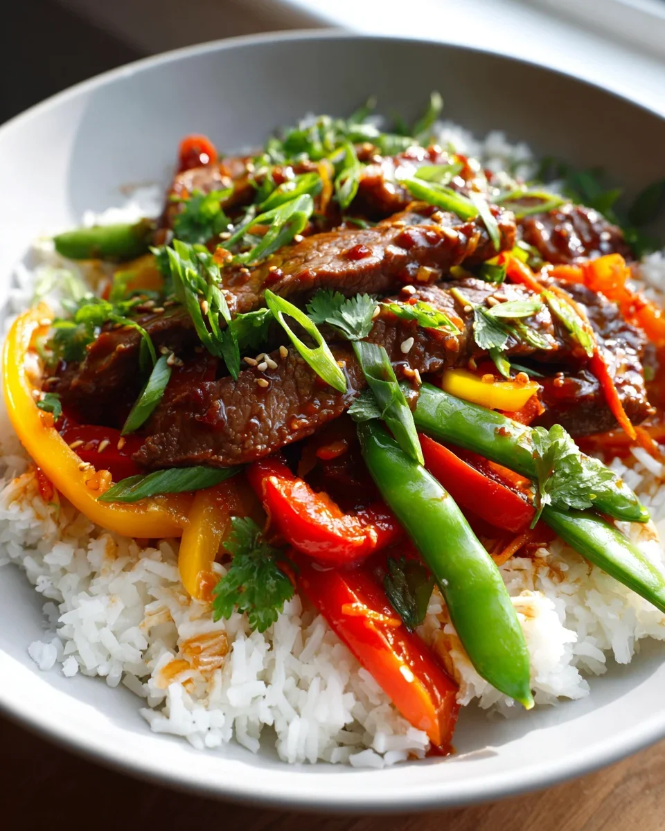 Honey Garlic Beef Rice Bowl mit Gemüse – Leckeres Rezept!