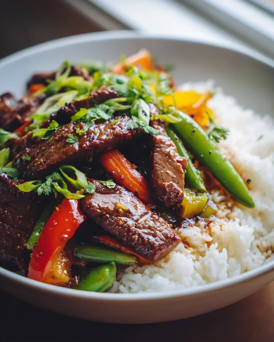 Honey Garlic Beef Rice Bowl mit Gemüse – Leckeres Rezept!