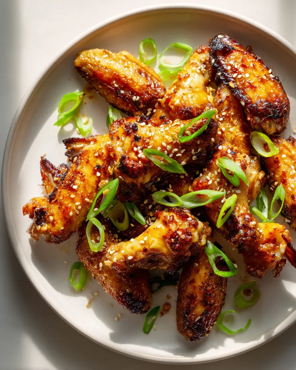 Hot Honey Chicken Wings: Sesam, Frühlingszwiebeln Genuss!