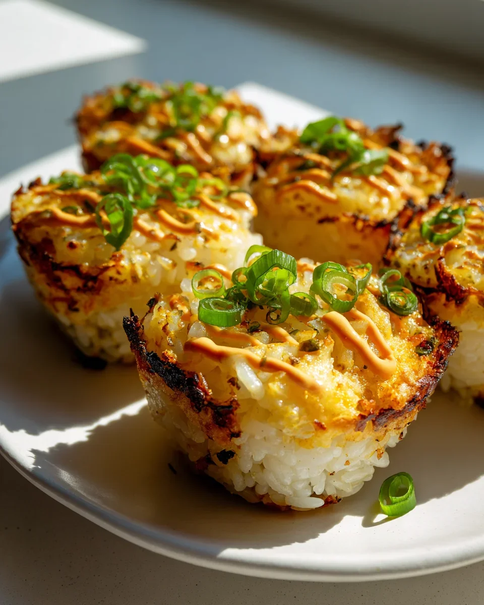Käse-Liebe: Yaki Onigiri Sushi Cups mit würziger Mayo