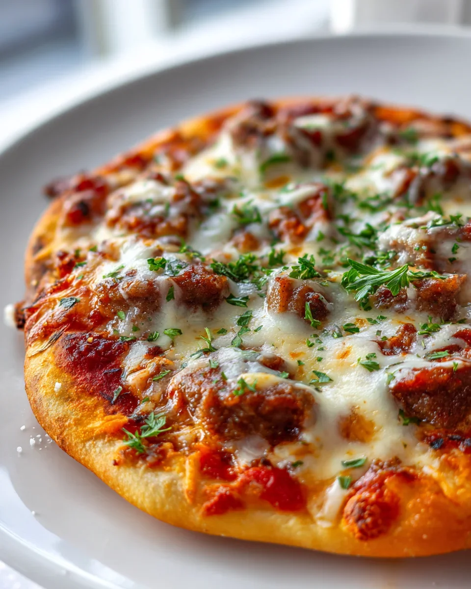 Köstliche Kinderliebe: Wurstgulasch-Fladenpizza mit Mozzarella