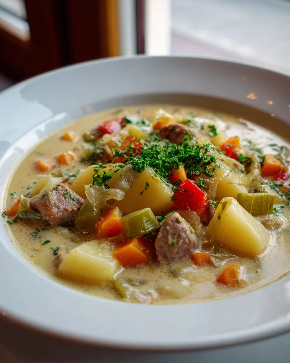 Köstlicher Rinder-Eintopf: Kartoffeln, Würstchen, schnell!