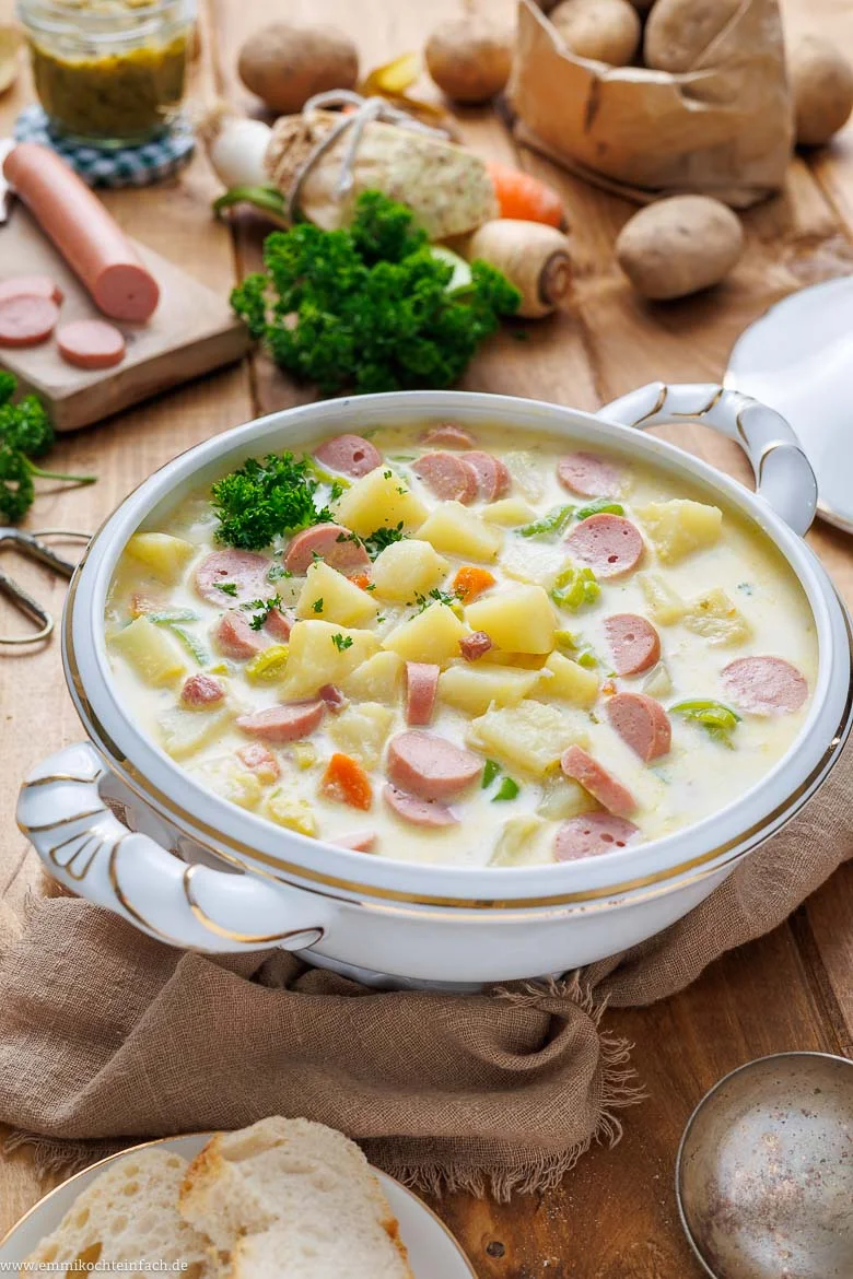 Kartoffelsuppe mit Würstchen von Oma