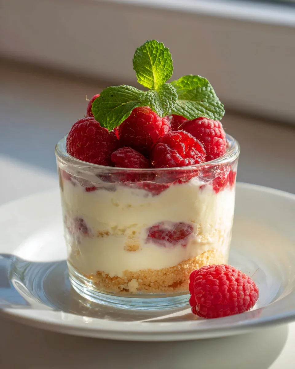 Kasekuchen im Glas mit Himbeeren – Schnell & Einfach genießen!