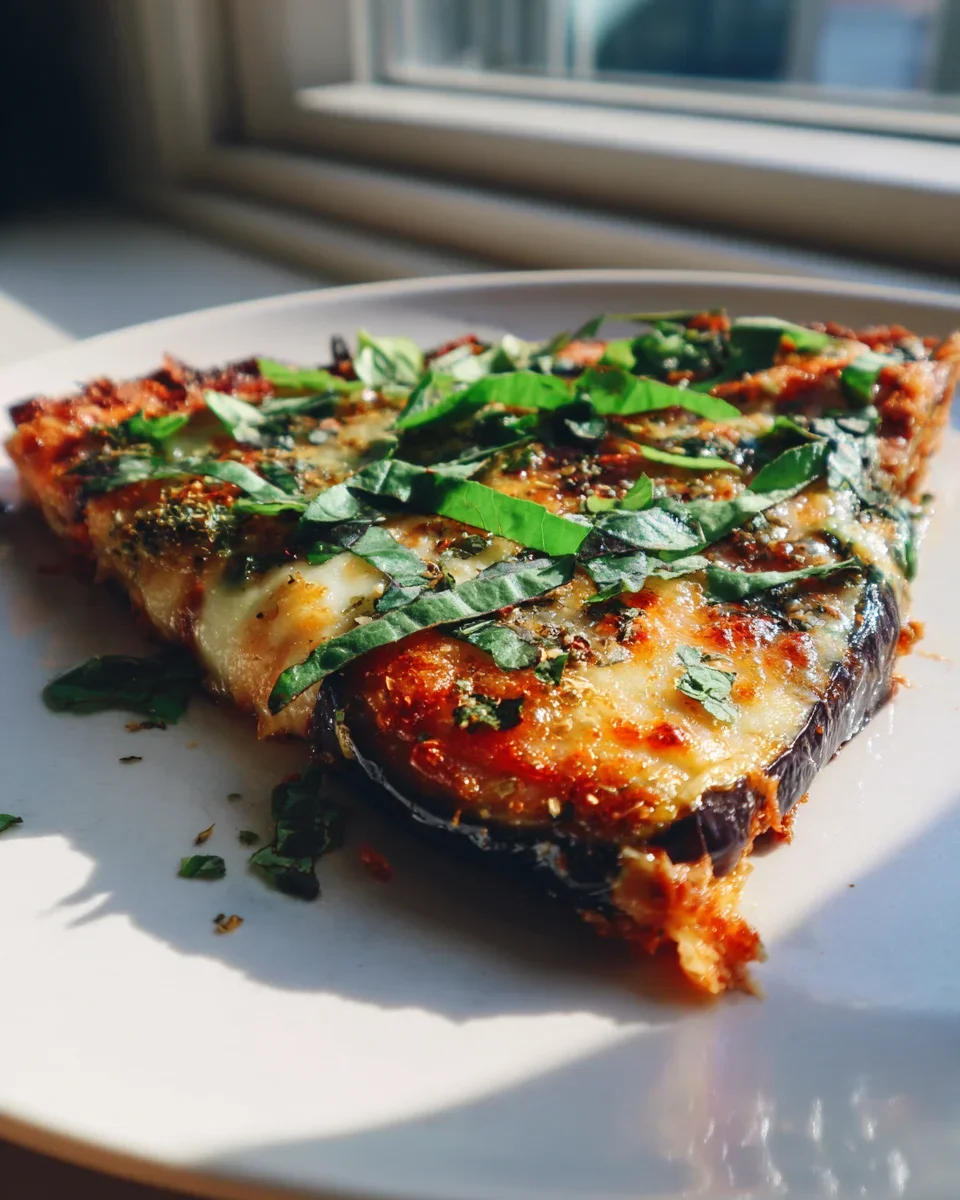 Keto Aubergine Pizza Scheiben: Knusprig mit Parmesankruste!