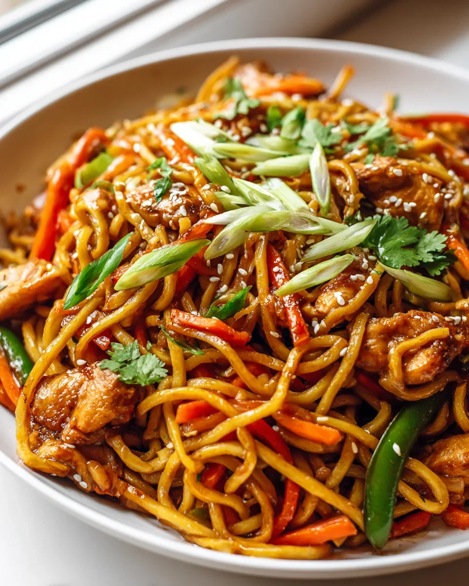 Knusprige Airfryer Chicken Chow Mein Noodles