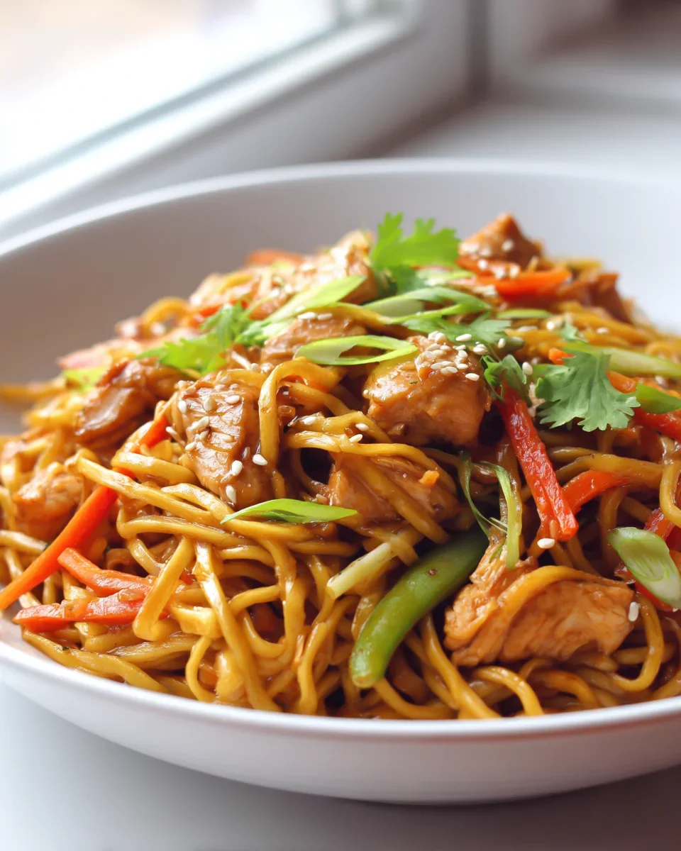 Knusprige Airfryer Chicken Chow Mein Noodles