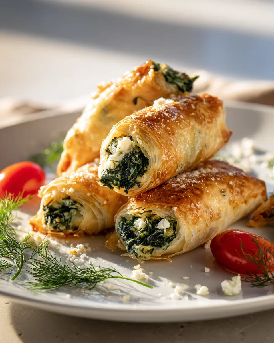 Knusprige Feta Spinat Röllchen – Einfaches Rezept für Genuss!