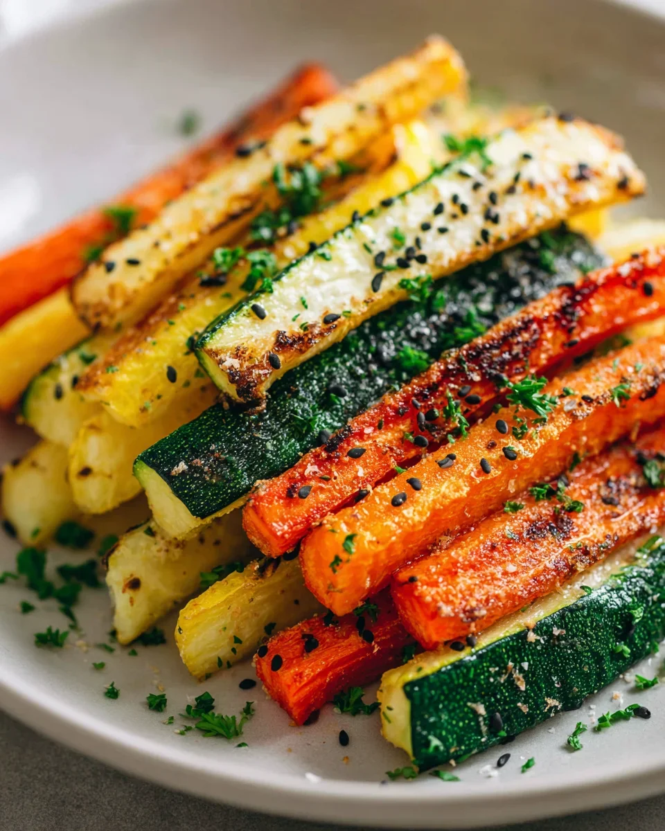Knusprige Gemüse Sticks aus Zucchini, Kartoffeln & Karotten