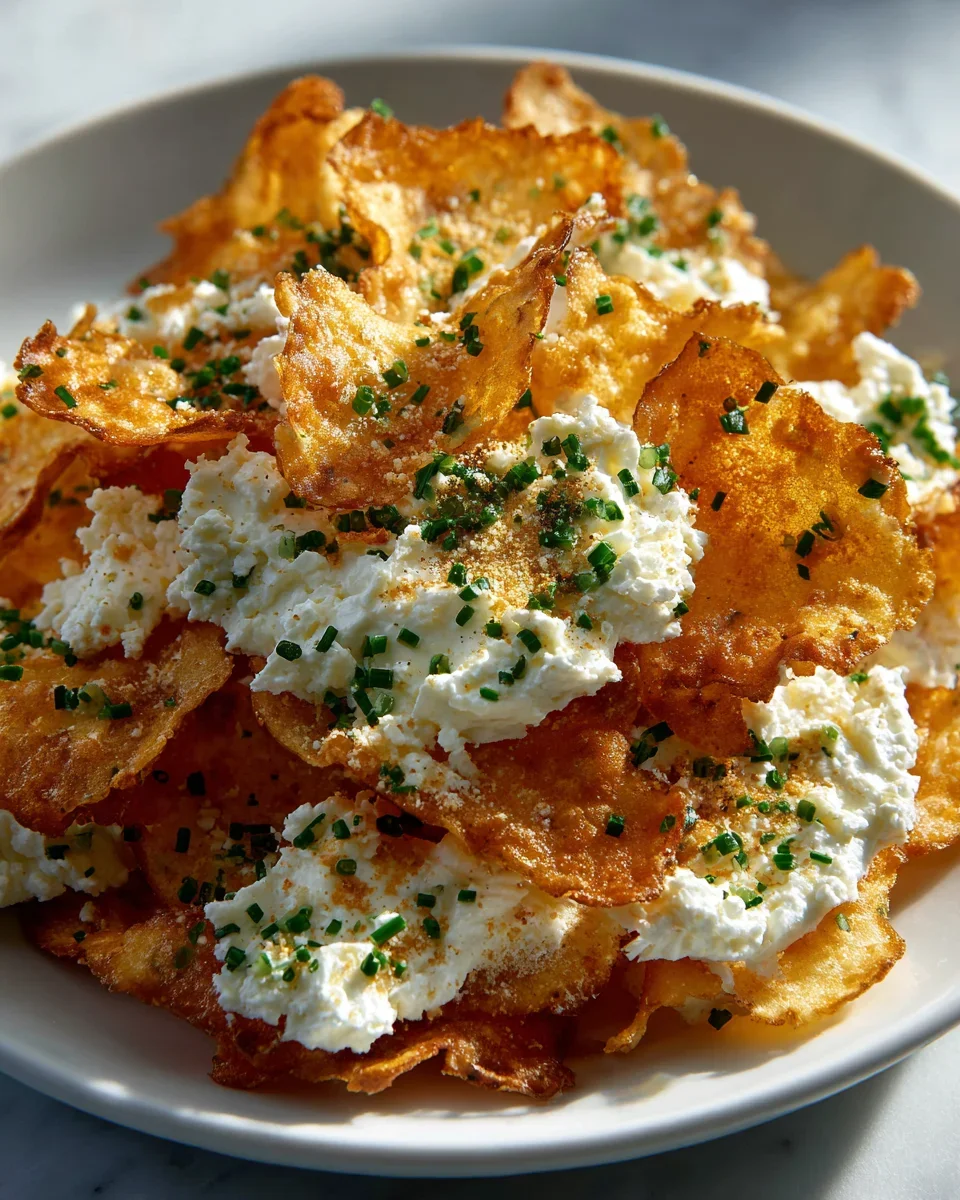 Knusprige Knoblauch Kräuter Cottage Cheese Chips selbstgemacht