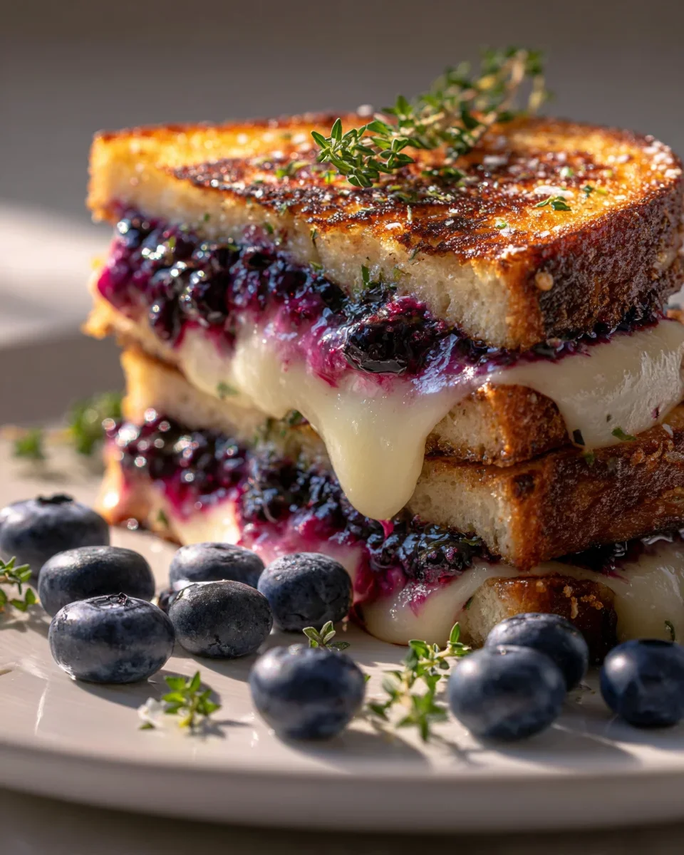 Knuspriger Blaubeer Grilled Cheese: Süß-salzige Gaumenfreude