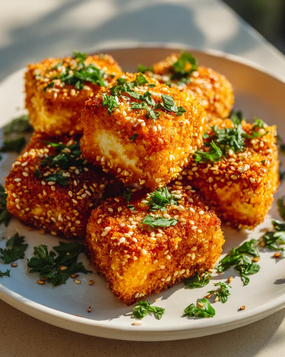 Knuspriger Feta mit Sesam aus der Heißluftfritteuse – Aromatisch!