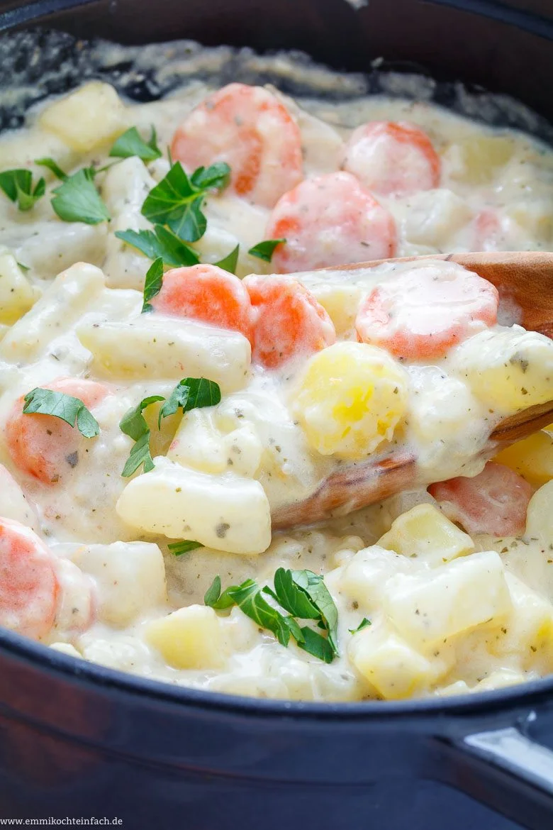Kohlrabigemüse in cremiger Sauce