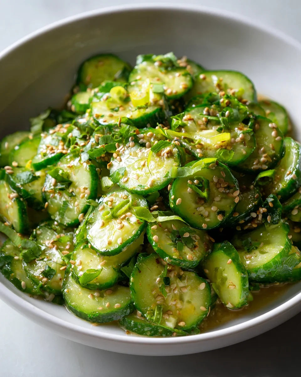 Koreanischer Gurkensalat: Cremig-frisch mit Sesam Tahini.