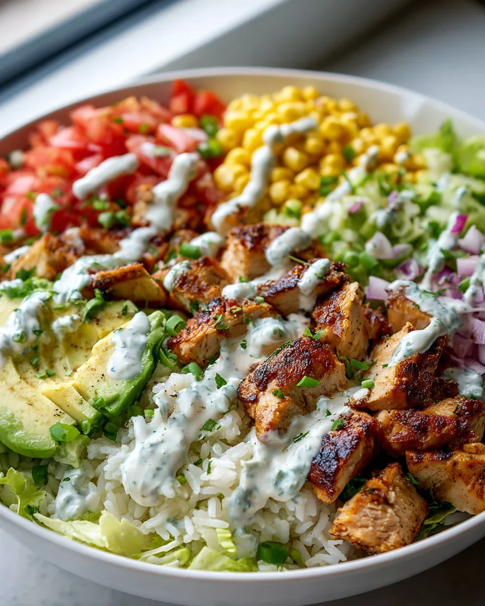 Leckere Chicken Avocado Ranch Burrito Bowl für jeden Tag!