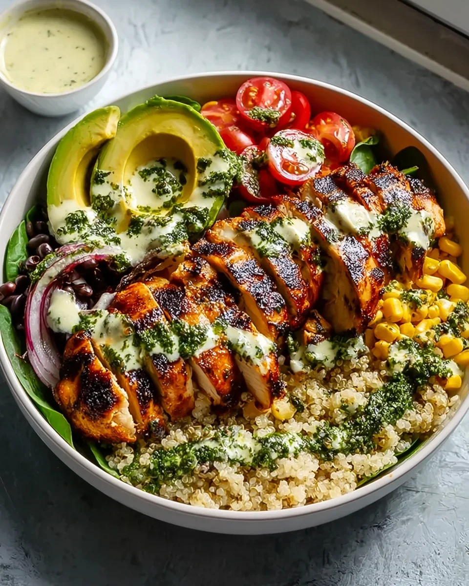 Leckere Chimichurri Grilled Chicken Bowl für Grillliebhaber