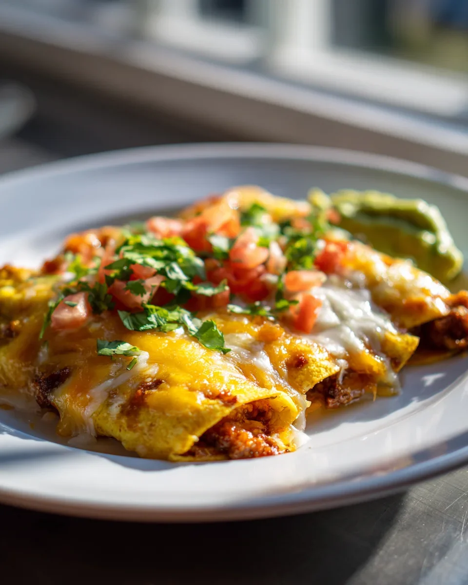 Leckere Frühstücks-Enchiladas mit Wurst & cremigem Rührei