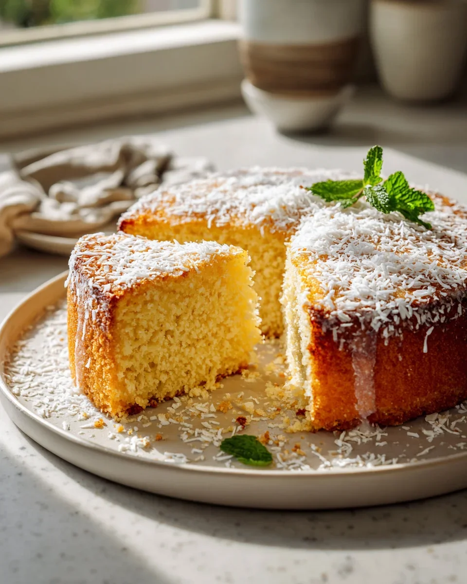Leckerer Joghurtkuchen mit Kokos und Vanille genießen!