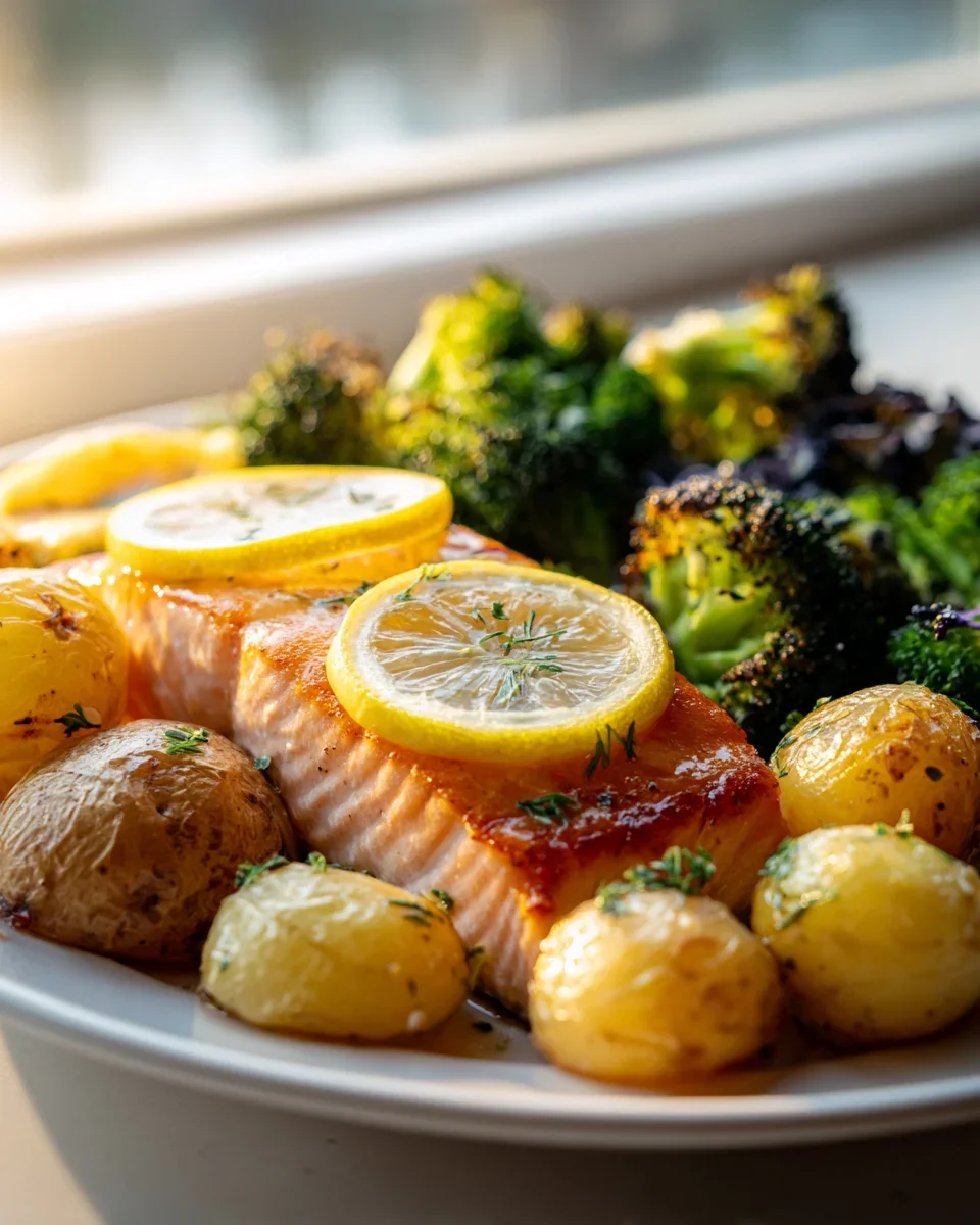 Lemon Butter Salmon Sheet Pan: Einfaches Rezept mit Kartoffeln & Brokkoli