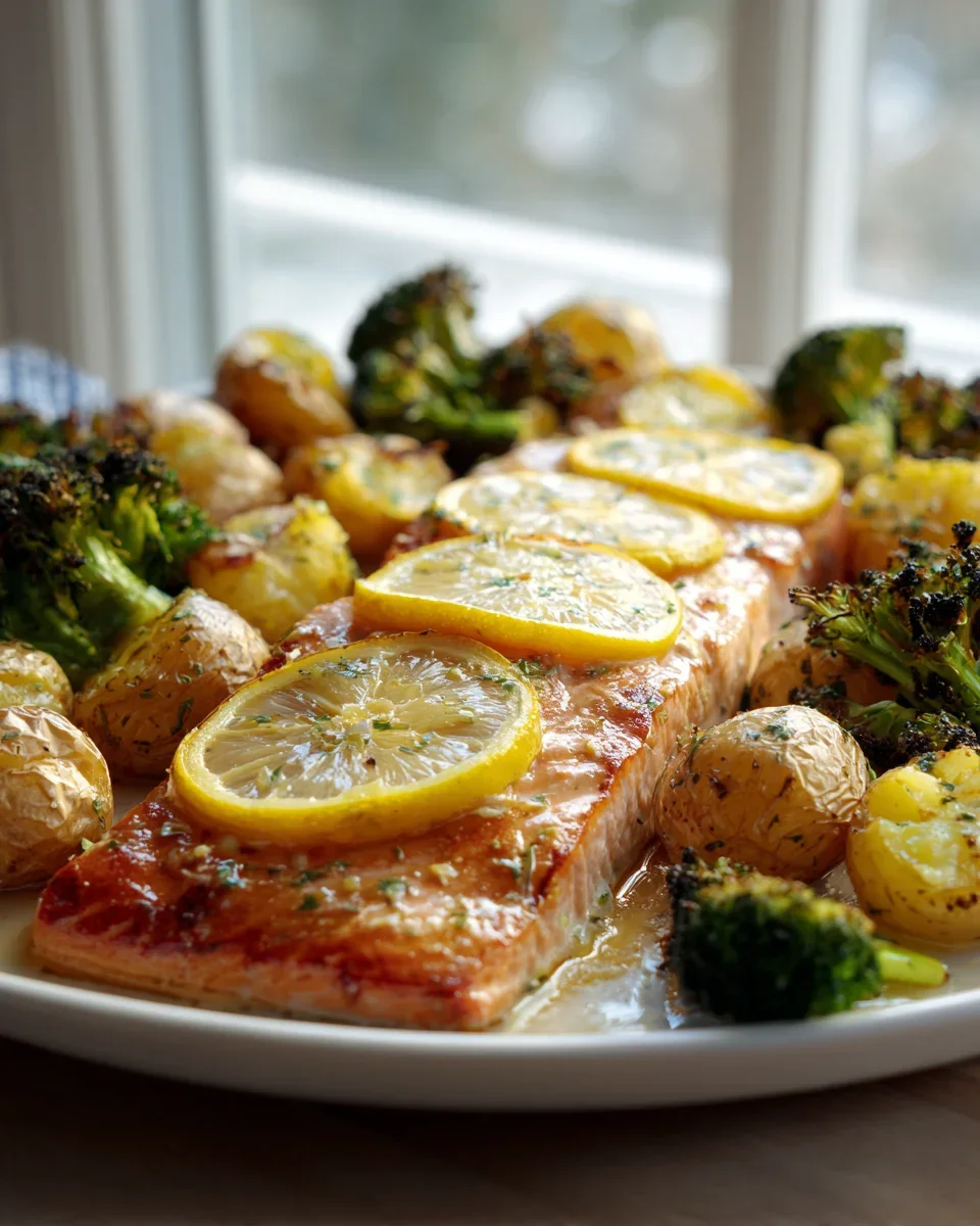Lemon Butter Salmon Sheet Pan: Einfaches Rezept mit Kartoffeln & Brokkoli